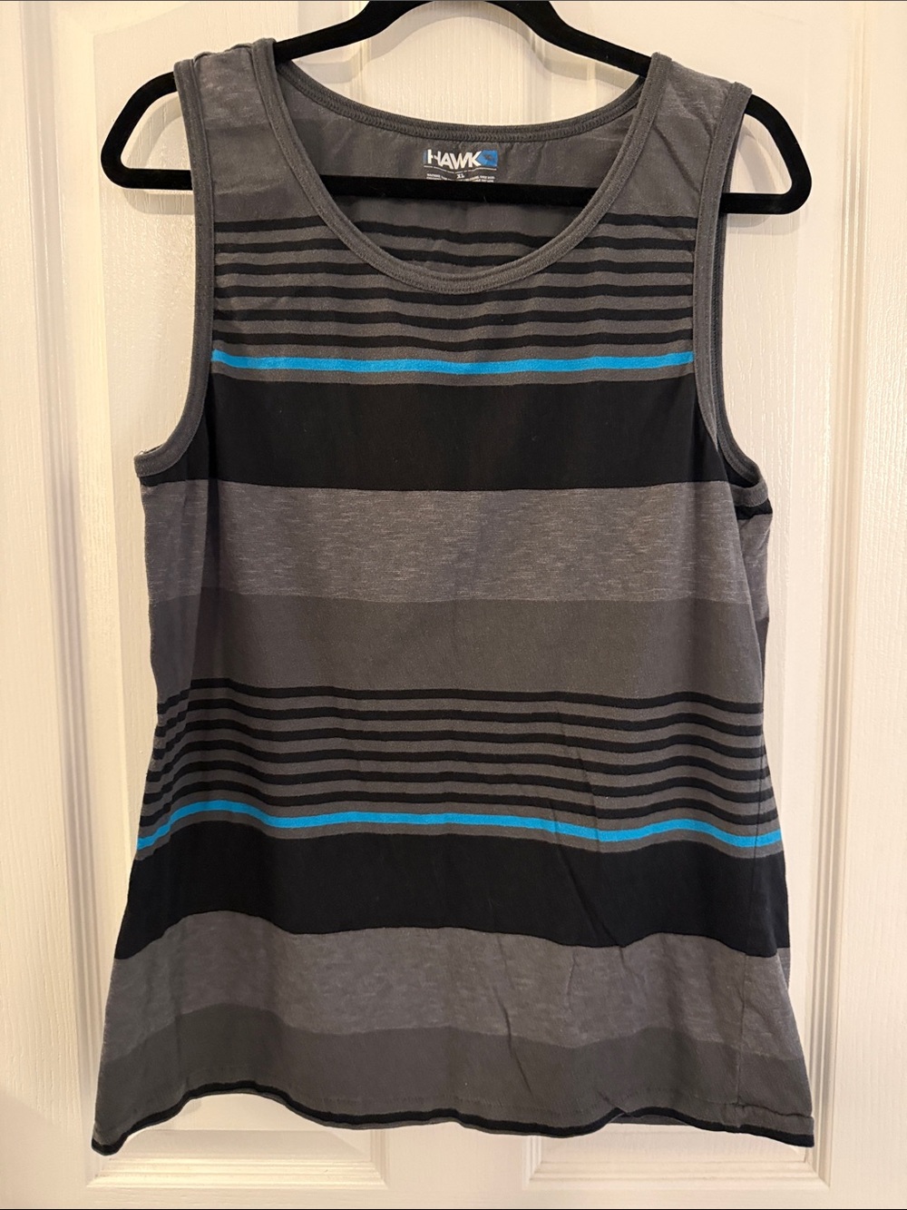 Men's Tony Hawk striped tank top.